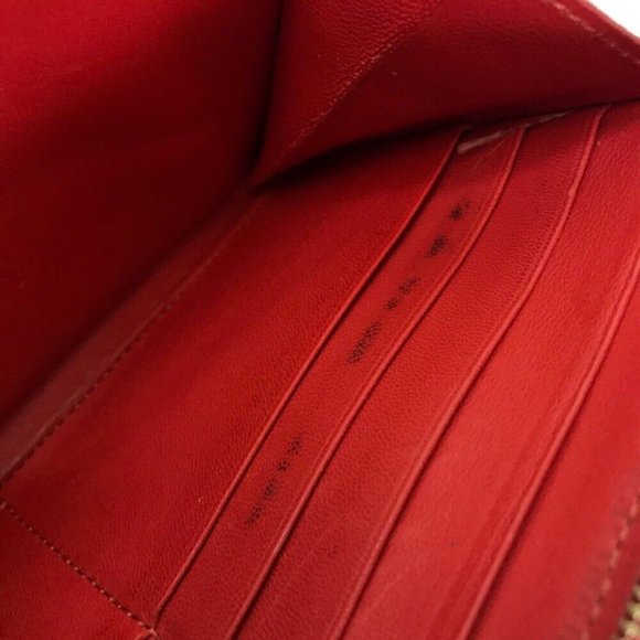 AUTHENTIC CELINE Leather Zip Around Long Wallet Red - Picture 4 of 9